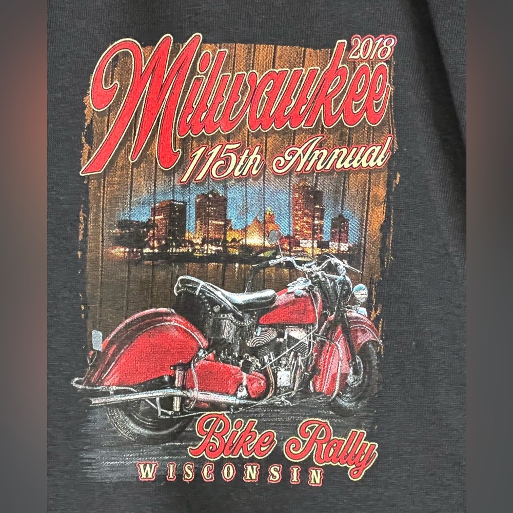 Milwaukee 115th Anniversary‎ 2018 Bike rally Wisconsin T Shirt tee men’s large